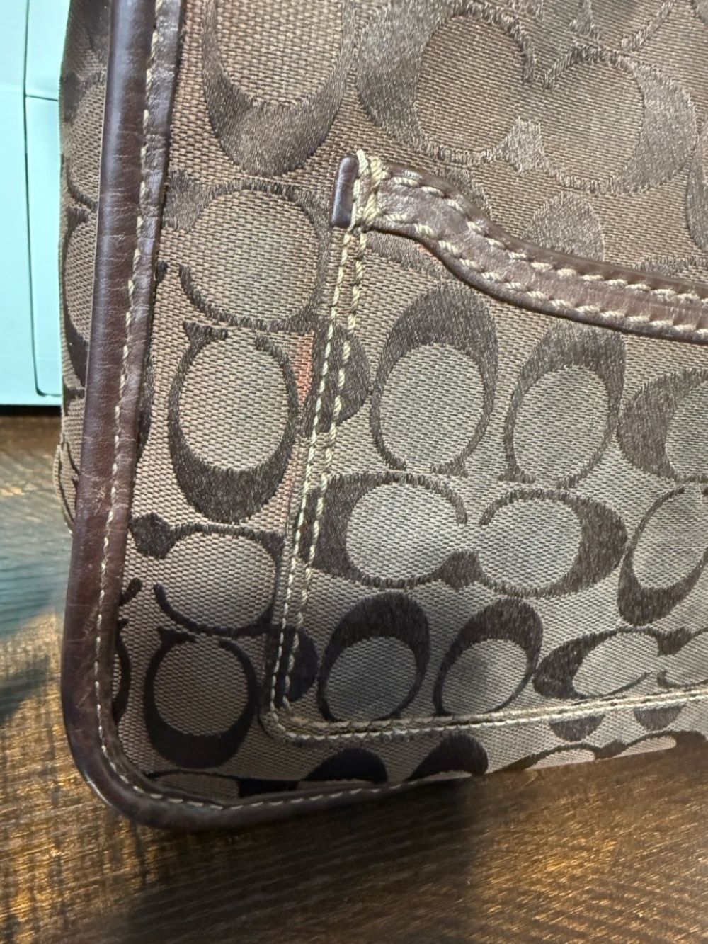 Coach Bleecker Legacy Flap Signature Canvas & Leather Shoulder Bag With Brass - Picture 7 of 16